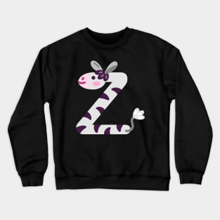 Letter Z zebra animal alphabet back to school Crewneck Sweatshirt